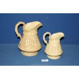 Two Ridgeway 'Hamlet' jugs in cream.