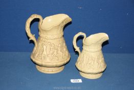 Two Ridgeway 'Hamlet' jugs in cream.