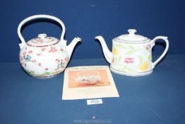 Two Compton & Woodhouse teapots; one Japanese 'Kettle' and the other English 'Oval'.