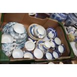A quantity of china part teasets including Fenton pottery,