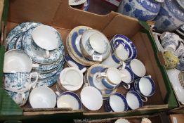 A quantity of china part teasets including Fenton pottery,