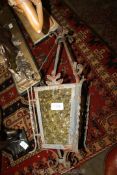 An ornate metal and amber glass hanging Ceiling Light,