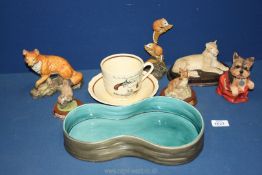 A small quantity of ceramic animals some being Leonardo Collection together with a Beswick plant