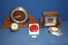 A quantity of clocks including Enfield, Mercedes West German, Estyma etc.