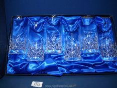 A boxed set of six Bohemia crystal Lemonade glasses.