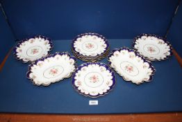 A pretty George Jones Crescentware Dessert service retailed by Mortlock's of Oxford Street,