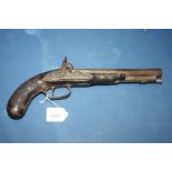 An early Officer's Percussion muzzle loading Pistol by D.