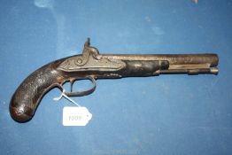 An early Officer's Percussion muzzle loading Pistol by D.