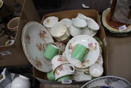 A quantity of china including Blain's 'Poppy' part Teaset, some a/f, four Allerton cups,