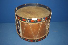 A vintage Drum, 12 1/2'' diameter x 9 1/2'' tall.