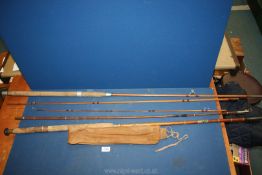A Martin Jones of Redditch early two piece Greenheart wood Fly Fishing rod,