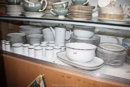 A quantity of Thomas of Germany coffee ware in white with silver rims plus a quantity of Alzberg,