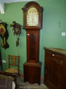 A Mahogany cased eight day Longcase Clock, the painted face with Arabic numerals,