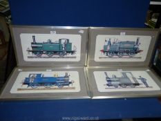 Four framed Locomotive prints by Paul Jenner including 'Bodiam', 'Northiam',