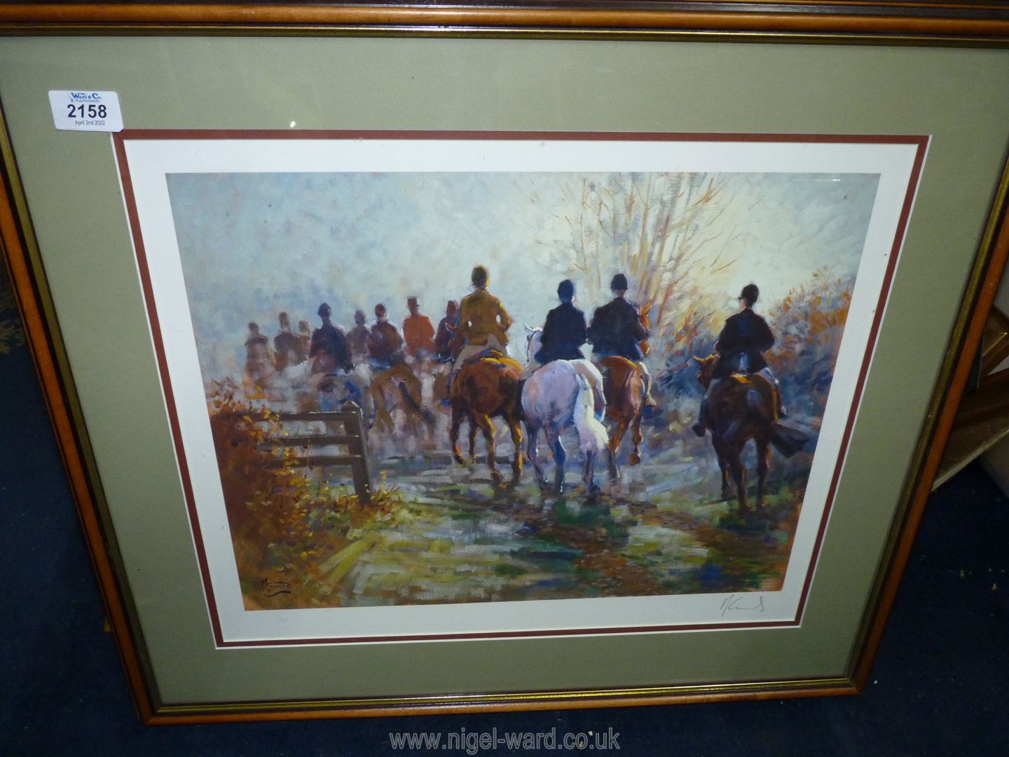 A framed and mounted M. Coward Print 'The Day's End'. - Image 2 of 2
