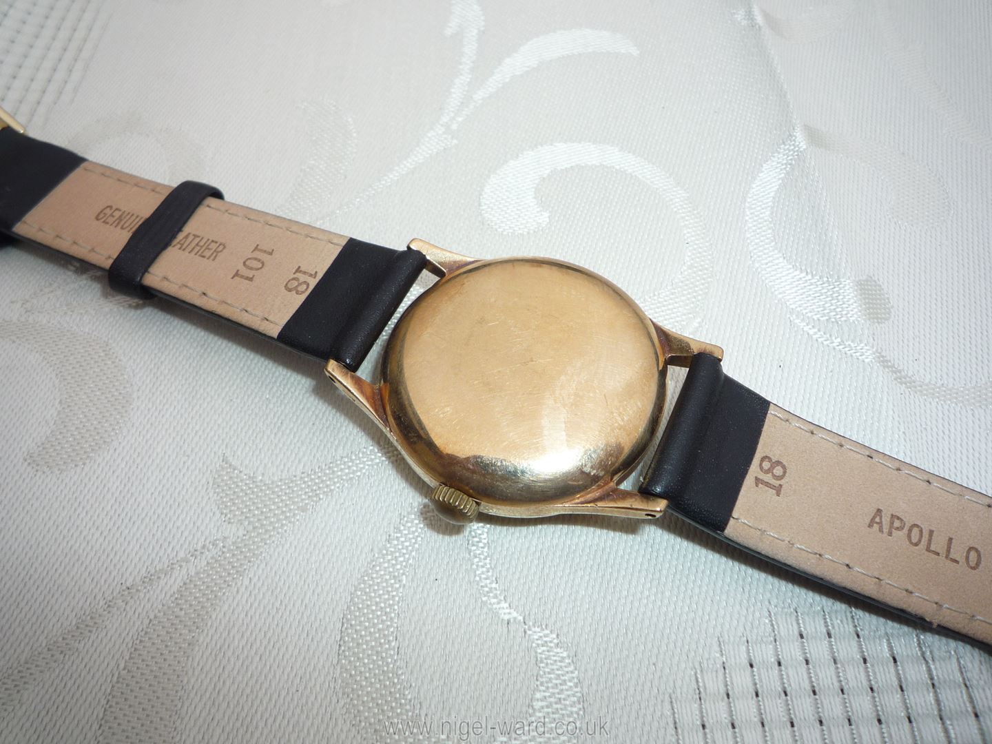 A brown leather presentation cased ''Omega'' Wristwatch having a nickel coloured face with Arabic - Image 17 of 23