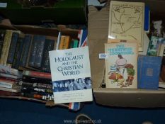 Two boxes of books to include; cookery, wildlife, novels, etc.