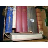 A box of books to include; 'Home Doctor: Everyday Ailments', 'Family Guide to Law', encyclopedias,