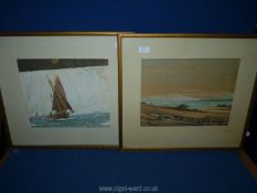 Two framed and mounted Watercolours by the Artist John Marshall,