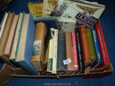 A box of books to include; 'Soldier on Autobiography' by Colone Sir Mike Ansell,