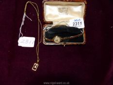 A Rotary lady's 9 carat gold cased Wristwatch with crown would movement with rolled gold wristlet,