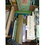 A box of gardening books to include; 'Gardening in Colour', 'House plant expert', etc.