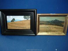 A framed Oil on board depicting a country landscape signed lower right Alfred Ward inscription