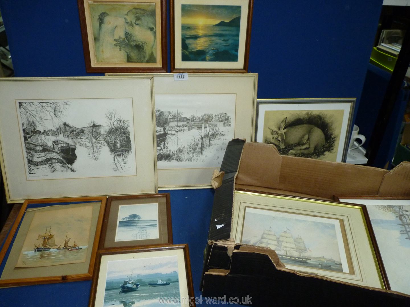 A quantity of prints including Ron Durant, limited edition print of a Deer and Fawn by Robert Gove ,