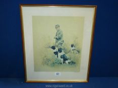 A limited edition Print of gentleman with spaniels by Ros Goody, no. 497/600 (1985).