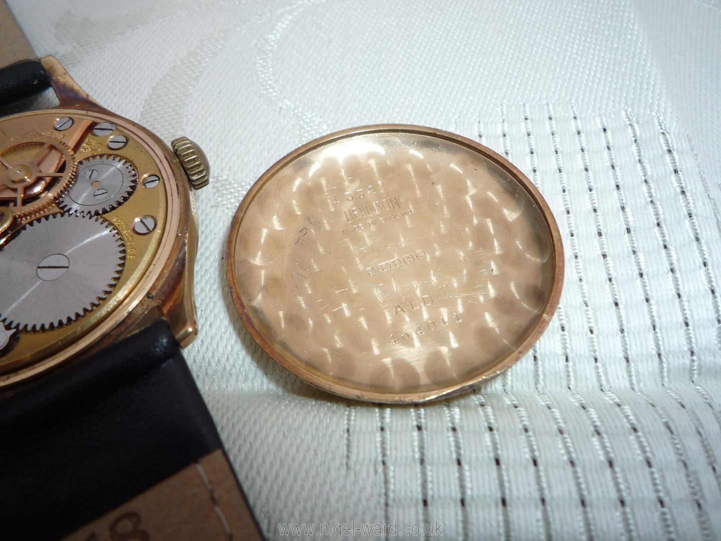 A brown leather presentation cased ''Omega'' Wristwatch having a nickel coloured face with Arabic - Image 7 of 23