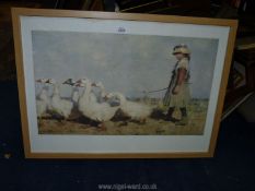 A framed James Guthrie 1883 print titled 'To Pastures New'.