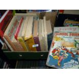 A box of children's books; 'School Friends', 'Young Mastermind Annual', 'Judy for Girls',