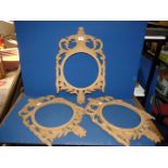 Three ornate moderrn picture Frames with circular apertures 11 3/4" diameter,