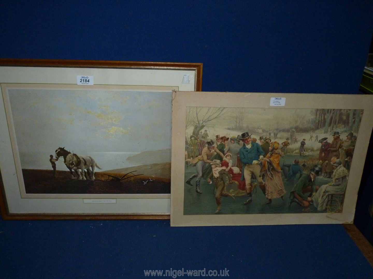 A framed print of a Ploughman and the Sea.