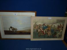 A framed print of a Ploughman and the Sea.