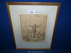 A framed and mounted Print entitled 'Drewery Lane 20th January 1841,