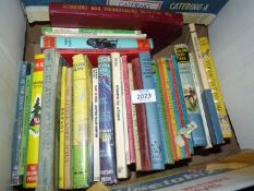 A box of children's books to include; 'Two Foals for Matilda', 'Robin Hood', Lady Bird books, etc.