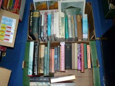 Two boxes of books to include; 'The Lost River's of London', Sebastian Faulks,