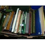 A box of books to include; Gardening, 'Cobbett's Country Book', 'The Best of James Herriot',