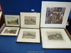 A quantity of Etchings to include 'Southside of Kings College',