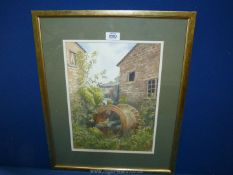 A framed and mounted Watercolour depicting an old Watermill, signed lower left Roy Macready,