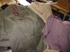 A quantity of ladies coats, camel, wool, felted,