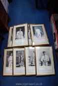 Eight framed cricket prints