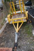 A yellow plant trailer, 5' long x 4' wide.
