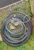 Quantity of bike tyres 26/195 and length of hose pipe.