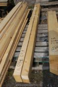 Four lengths of softwood timber 3'' square x 95''.