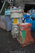 Two terracotta chimney pots, the largest 31" tall.