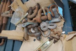 A box of heavy duty 'D' shackles etc.