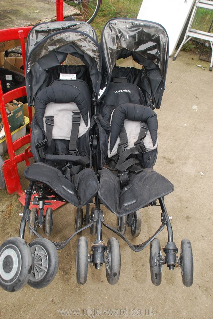 A Maclaren double buggy.