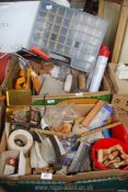 Wood saws, plaster equipment, spray marker paint, lamp, multi storage box, etc.